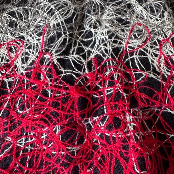 Vtg Red Black Gray Textured Artsy One-Button Blazer Jacket Size L Made in USA - Picture 5 of 10